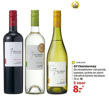Aanbiedingen G7 chardonnay - Witte wijnen - Geldig van 22/05/2017 tot 04/06/2017 bij Hema