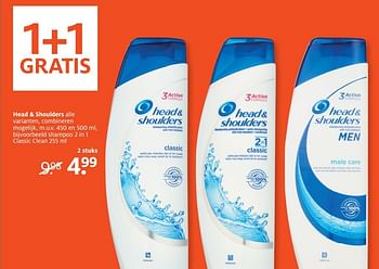 Aanbiedingen Shampoo 2 in 1 classic clean - Head &amp; Shoulders - Geldig van 22/05/2017 tot 04/06/2017 bij Etos