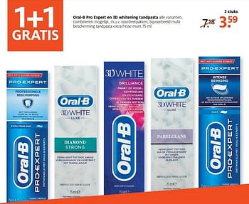 Aanbiedingen Multi bescherming tandpasta extra frisse munt - Oral-B - Geldig van 22/05/2017 tot 04/06/2017 bij Etos