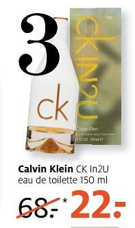 Aanbiedingen Calvin klein ck in2u eau de toilette - Calvin Klein - Geldig van 22/05/2017 tot 04/06/2017 bij Etos