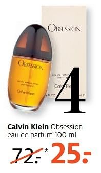 Aanbiedingen Calvin klein obsession eau de parfum - Calvin Klein - Geldig van 22/05/2017 tot 04/06/2017 bij Etos
