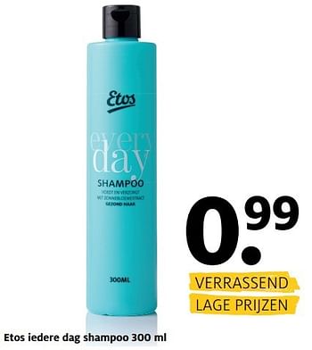 Aanbiedingen Etos iedere dag shampoo - Huismerk - Etos - Geldig van 22/05/2017 tot 04/06/2017 bij Etos