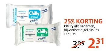Aanbiedingen Chilly gel tissues - Chilly - Geldig van 22/05/2017 tot 04/06/2017 bij Etos