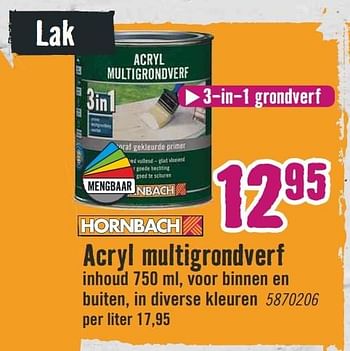 Aanbiedingen Acryl multigrondverf - Huismerk Hornbach - Geldig van 22/05/2017 tot 04/06/2017 bij Hornbach