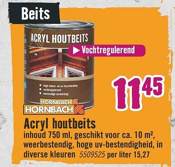 Aanbiedingen Acryl houtbeits - Huismerk Hornbach - Geldig van 22/05/2017 tot 04/06/2017 bij Hornbach