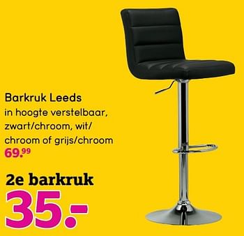 Aanbiedingen Barkruk leeds - Huismerk - Leen Bakker - Geldig van 22/05/2017 tot 04/06/2017 bij Leen Bakker