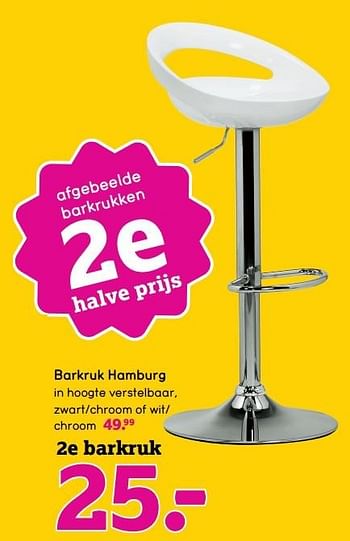 Aanbiedingen Barkruk hamburg - Huismerk - Leen Bakker - Geldig van 22/05/2017 tot 04/06/2017 bij Leen Bakker