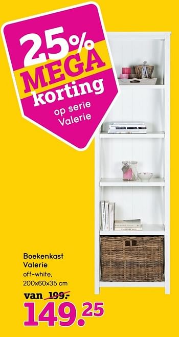 Aanbiedingen Boekenkast valerie - Huismerk - Leen Bakker - Geldig van 22/05/2017 tot 04/06/2017 bij Leen Bakker