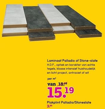 Aanbiedingen Laminaat palladio of stone-slate - Huismerk - Leen Bakker - Geldig van 22/05/2017 tot 04/06/2017 bij Leen Bakker
