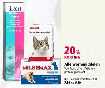 Aanbiedingen Beaphar wormtablet kat - Beaphar - Geldig van 22/05/2017 tot 05/06/2017 bij Welkoop