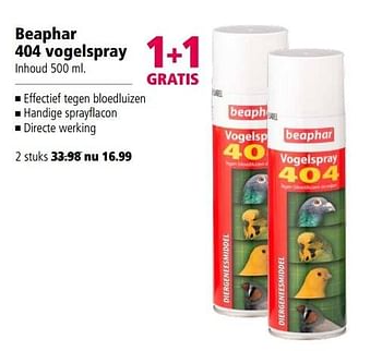 Aanbiedingen Beaphar 404 vogelspray - Beaphar - Geldig van 22/05/2017 tot 05/06/2017 bij Welkoop