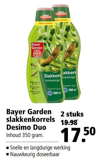 Aanbiedingen Bayer garden slakkenkorrels desimo duo - Bayer - Geldig van 22/05/2017 tot 05/06/2017 bij Welkoop