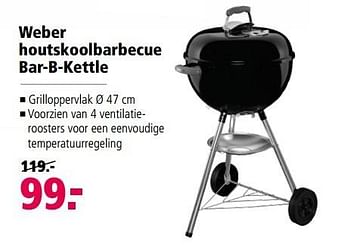 Aanbiedingen Weber houtskoolbarbecue bar-b-kettle - Weber - Geldig van 22/05/2017 tot 05/06/2017 bij Welkoop