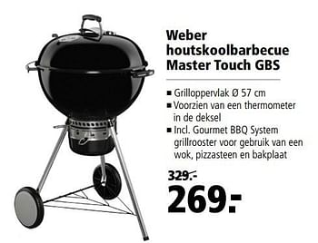 Aanbiedingen Weber houtskoolbarbecue master touch gbs - Weber - Geldig van 22/05/2017 tot 05/06/2017 bij Welkoop