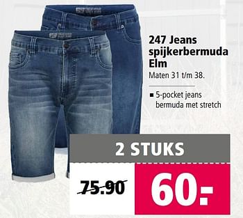Aanbiedingen 247 jeans spijkerbermuda elm - 247 Jeans  - Geldig van 22/05/2017 tot 05/06/2017 bij Welkoop
