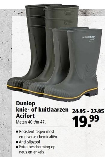 Aanbiedingen Dunlop knie- of kuitlaarzen acifort - Dunlop - Geldig van 22/05/2017 tot 05/06/2017 bij Welkoop