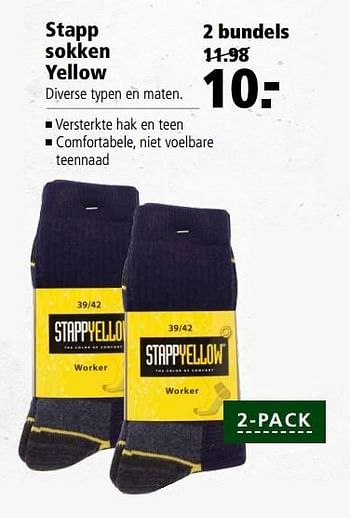 Aanbiedingen Stapp sokken yellow - Stapp - Geldig van 22/05/2017 tot 05/06/2017 bij Welkoop