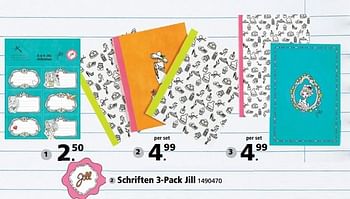 Aanbiedingen Schriften 3-pack jill - Jill - Geldig van 22/05/2017 tot 04/06/2017 bij Intertoys