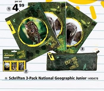 Aanbiedingen Schriften 3-pack national geographic junior - National Geographic - Geldig van 22/05/2017 tot 04/06/2017 bij Intertoys