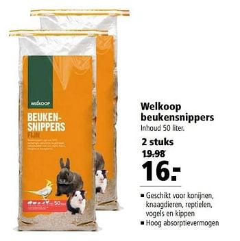 Aanbiedingen Welkoop beukensnippers - Huismerk - Welkoop - Geldig van 22/05/2017 tot 05/06/2017 bij Welkoop