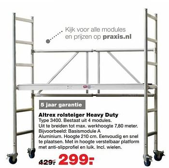 Aanbiedingen Altrex rolsteiger heavy duty 3400 - Altrex - Geldig van 23/05/2017 tot 31/05/2017 bij Praxis