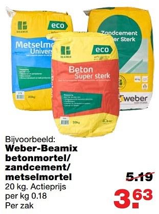 Aanbiedingen Weber-beamix betonmortel- zandcement- metselmortel - Weber - Geldig van 23/05/2017 tot 31/05/2017 bij Praxis