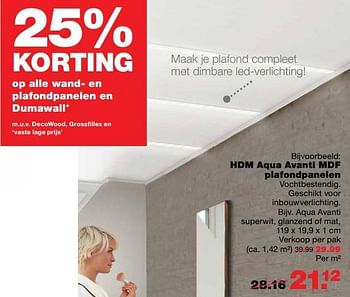 Aanbiedingen Hdm aqua avanti mdf plafondpanelen - HDM - Geldig van 23/05/2017 tot 31/05/2017 bij Praxis