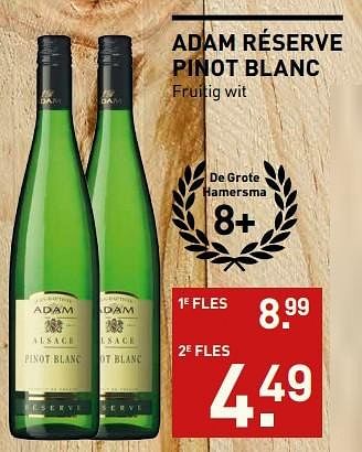 Aanbiedingen Adam réserve pinot blanc - Witte wijnen - Geldig van 23/05/2017 tot 05/06/2017 bij Gall & Gall
