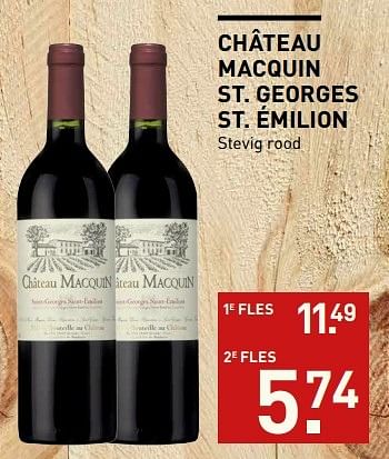 Aanbiedingen Château macquin st. georges st. émilion stevig rood - Rode wijnen - Geldig van 23/05/2017 tot 05/06/2017 bij Gall & Gall