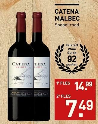 Aanbiedingen Catena malbec soepel rood - Rode wijnen - Geldig van 23/05/2017 tot 05/06/2017 bij Gall & Gall