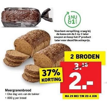 Aanbiedingen Meergranenbrood - Huismerk - Lidl - Geldig van 29/05/2017 tot 03/06/2017 bij Lidl