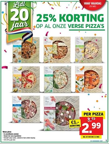 Aanbiedingen Verse pizza - Chef select - Geldig van 29/05/2017 tot 03/06/2017 bij Lidl