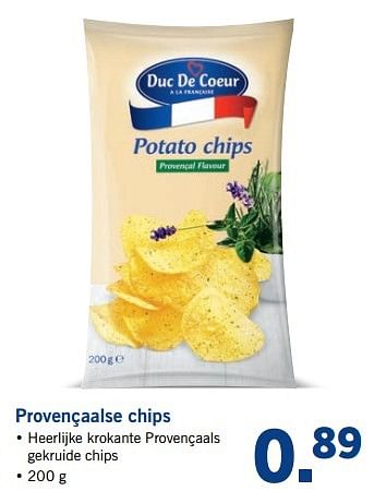 Aanbiedingen Provençaalse chips - Duc De Coeur - Geldig van 29/05/2017 tot 03/06/2017 bij Lidl