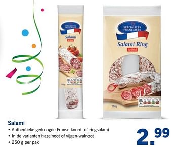 Aanbiedingen Salami - Specialites Francaises - Geldig van 29/05/2017 tot 03/06/2017 bij Lidl