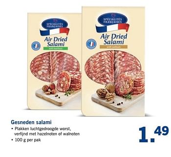 Aanbiedingen Gesneden salami - Specialites Francaises - Geldig van 29/05/2017 tot 03/06/2017 bij Lidl