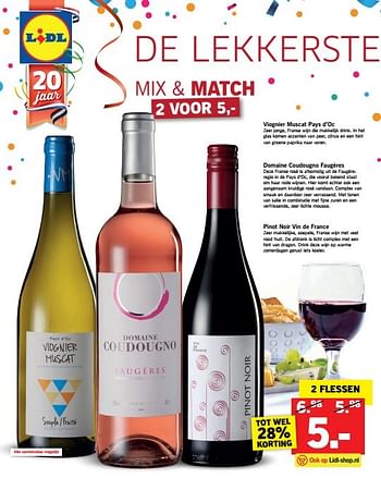 Aanbiedingen Viognier muscat pays d`oc - Witte wijnen - Geldig van 29/05/2017 tot 03/06/2017 bij Lidl