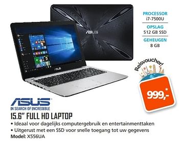 Aanbiedingen Asus 15.6 full hd laptop x556ua - Asus - Geldig van 22/05/2017 tot 11/06/2017 bij ITprodeals