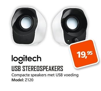 Aanbiedingen Logitech usb stereospeakers z120 - Logitech - Geldig van 22/05/2017 tot 11/06/2017 bij ITprodeals