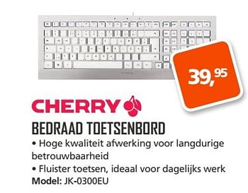 Aanbiedingen Cherry bedraad toetsenbord jk-0300eu - Cherry - Geldig van 22/05/2017 tot 11/06/2017 bij ITprodeals