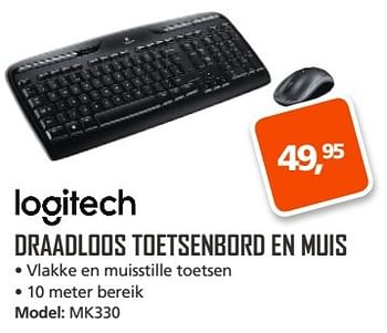 Aanbiedingen Logitech draadloos toetsenbord en muis mk330 - Logitech - Geldig van 22/05/2017 tot 11/06/2017 bij ITprodeals