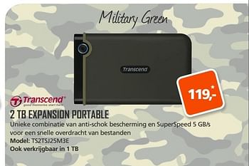 Aanbiedingen Transcend 2 tb expansion portable ts2tsj25m3e - Transcend - Geldig van 22/05/2017 tot 11/06/2017 bij ITprodeals