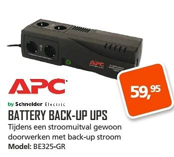 Aanbiedingen Apc battery back-up ups be325-gr - APC - Geldig van 22/05/2017 tot 11/06/2017 bij ITprodeals