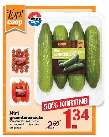 Aanbiedingen Mini groentensnacks - Huismerk - Coop - Geldig van 29/05/2017 tot 04/06/2017 bij Coop