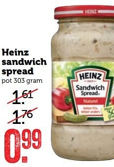 Aanbiedingen Heinz sandwich spread - Heinz - Geldig van 29/05/2017 tot 04/06/2017 bij Coop