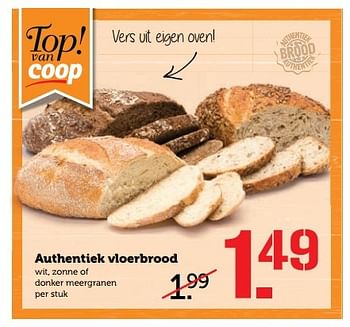 Aanbiedingen Authentiek vloerbrood - Huismerk - Coop - Geldig van 29/05/2017 tot 04/06/2017 bij Coop