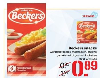Aanbiedingen Beckers snacks - Beckers - Geldig van 29/05/2017 tot 04/06/2017 bij Coop