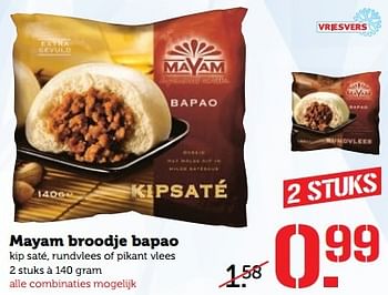 Aanbiedingen Mayam broodje bapao - Mayam - Geldig van 29/05/2017 tot 04/06/2017 bij Coop