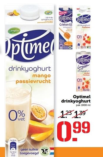 Aanbiedingen Optimel drinkyoghurt - Optimel - Geldig van 29/05/2017 tot 04/06/2017 bij Coop