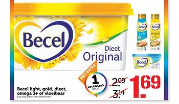 Aanbiedingen Becel light, gold, dieet, omega 3+ of vloeibaar - Becel - Geldig van 29/05/2017 tot 04/06/2017 bij Coop