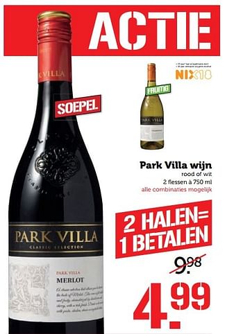 Aanbiedingen Park villa wijn - Rode wijnen - Geldig van 29/05/2017 tot 04/06/2017 bij Coop